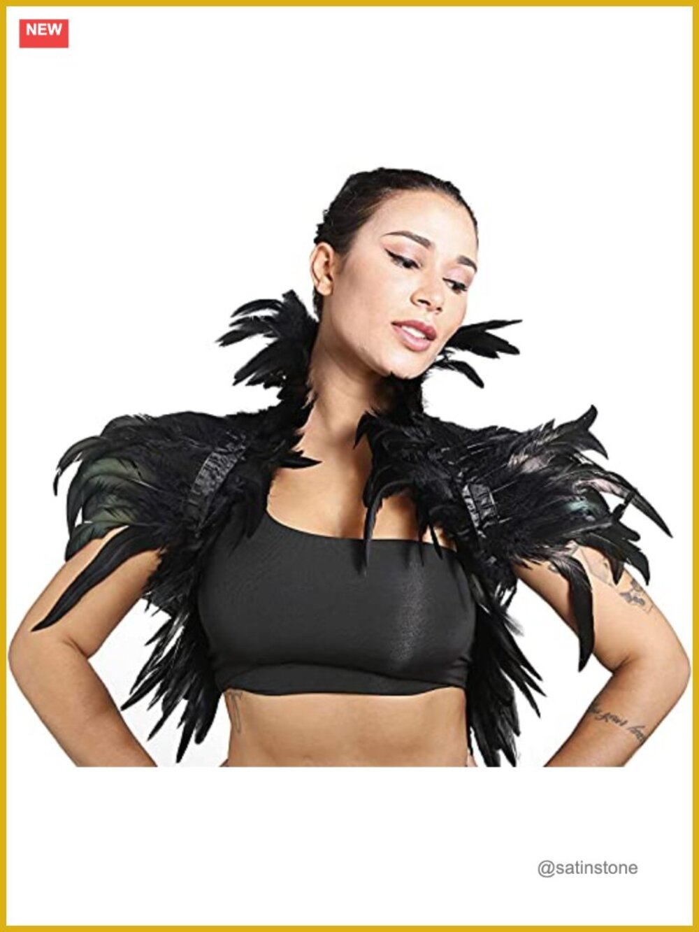 Feather Cape Shawl Collar Costume Accessory Gothic Halloween